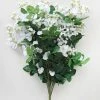 Afloral Artificial Wisteria Hanging Bush In White - 31"