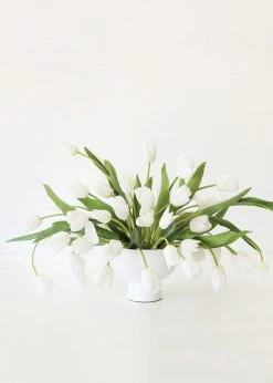Afloral Bundle Of 7 White Real Touch Tulip Flowers - 14