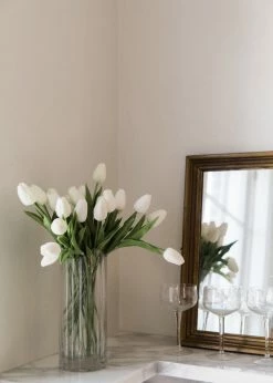 Afloral Clear Glass Vase With Gold Rim - 8" Vases