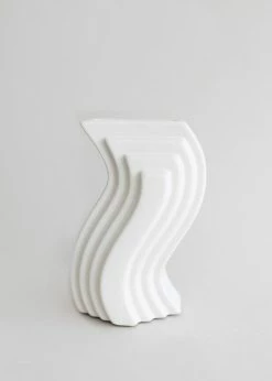 Vases Afloral Nordic Cream White Wave Vase - 8"