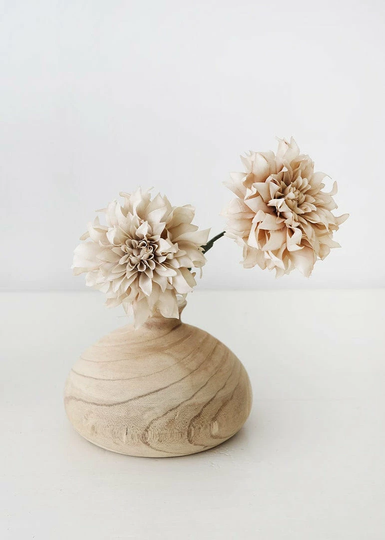 Afloral Natural Unpolished Paulownia Wood Vase - 5.25" Vases