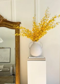 Afloral Natural White Clay Jug Vase - 14