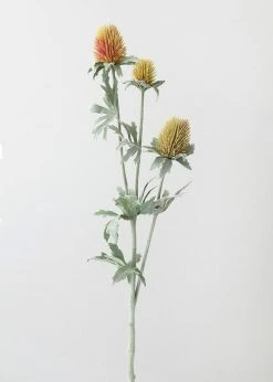 Afloral Yellow Green Artificial Thistle Wildflowers - 30.5"