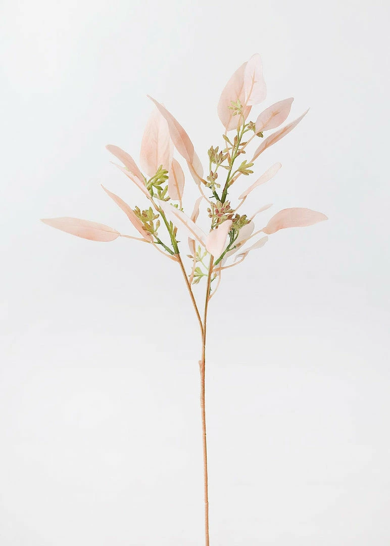 Afloral Fake Seeded Eucalyptus Leaves In Blush - 18"
