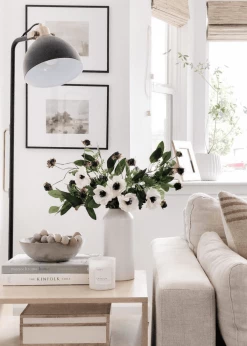 Afloral Artificial Flowers Real Touch White Anemone Flower - 14"