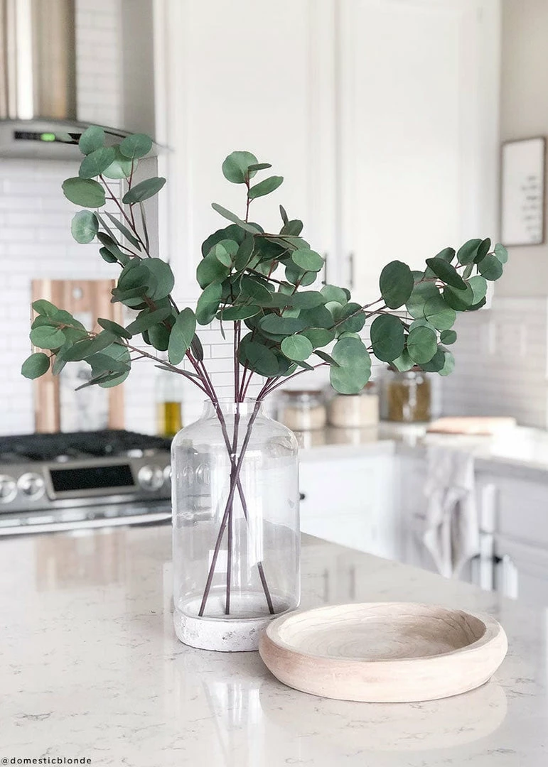 Afloral Artificial Plants Real Touch Silver Dollar Eucalyptus - 30"