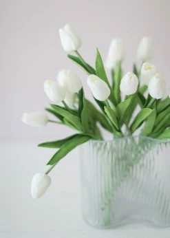 Afloral.com Artificial Flowers Real Touch Tulip Flower Bundle Of 12 - 14.5"